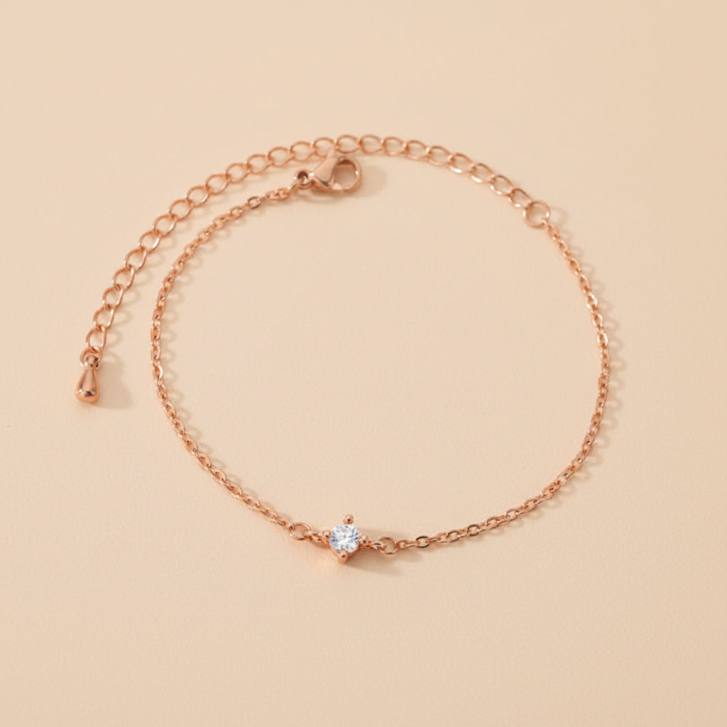 Zircon Circle Bead Bracelet – Stainless Steel