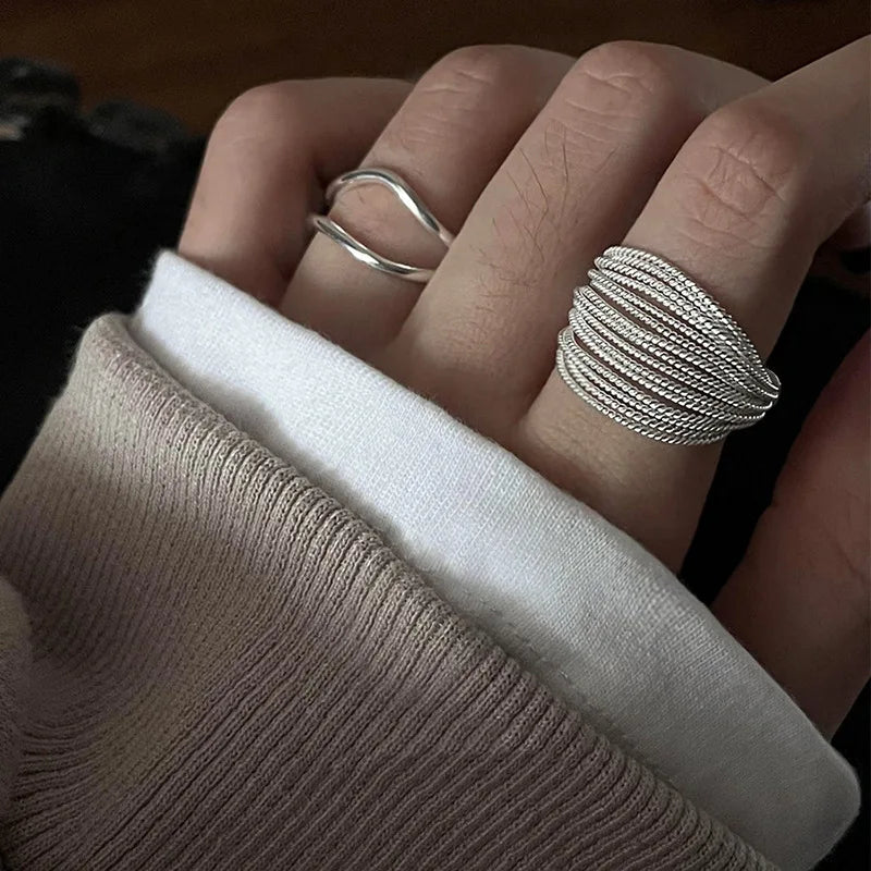 Geometric Statement Rings Set (2pcs)