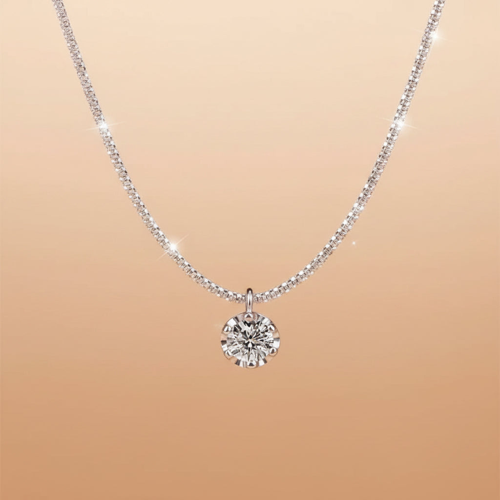 Sparkling Crystal Zircon Pendant Necklace