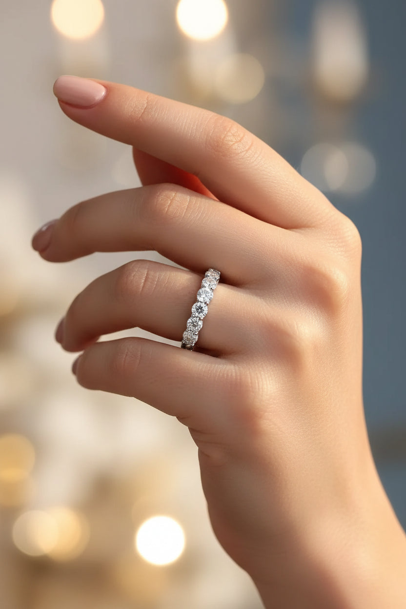 925 Sterling Silver Shiny Zircon Ring