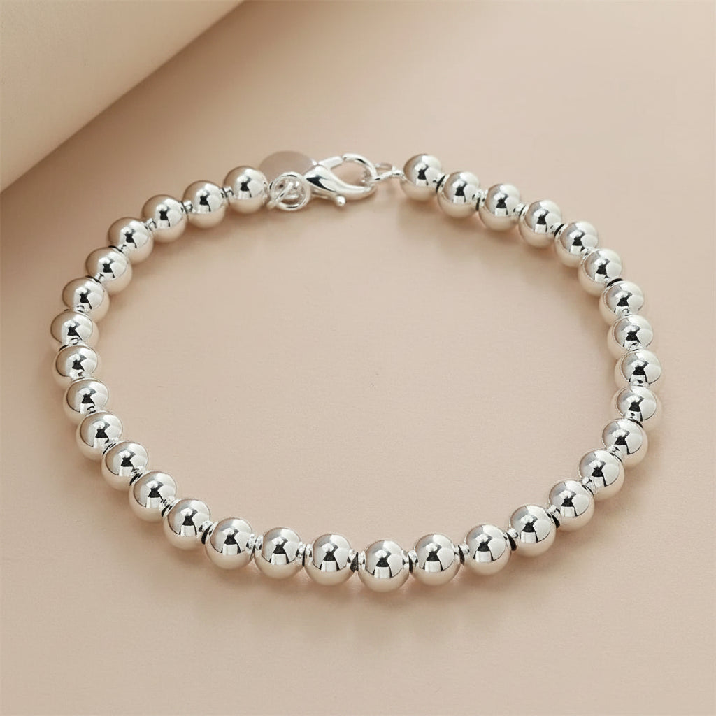 Minimalist Silver Ball Chain Bracelet