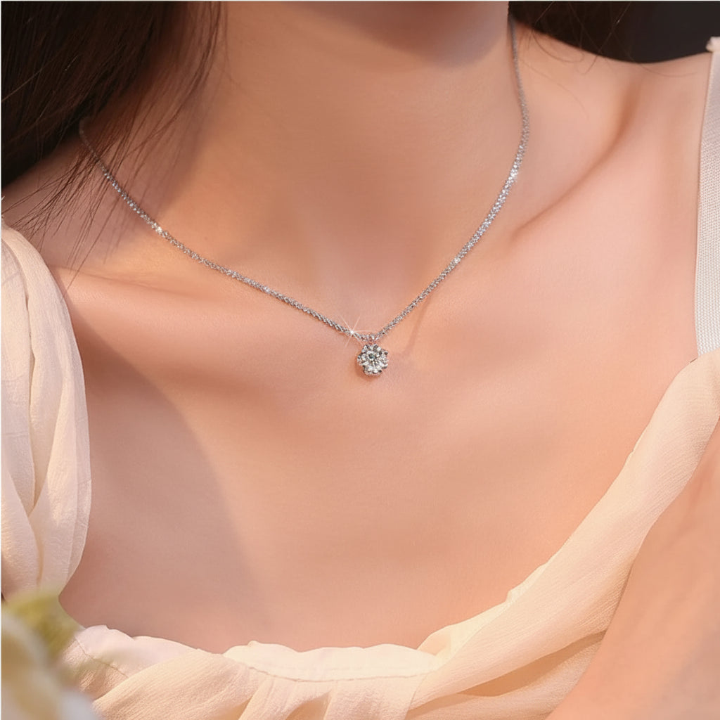 Sparkling Crystal Zircon Pendant Necklace