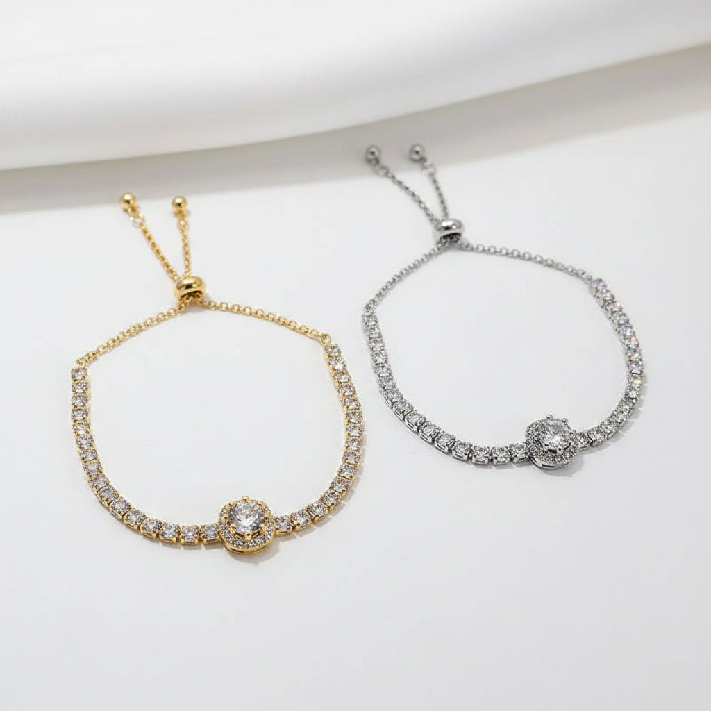 18K Gold Rhinestone Zircon Bracelet