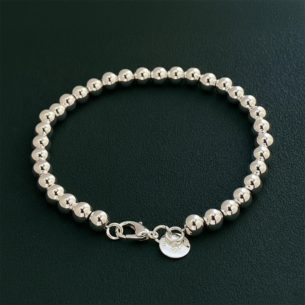 Minimalist Silver Ball Chain Bracelet