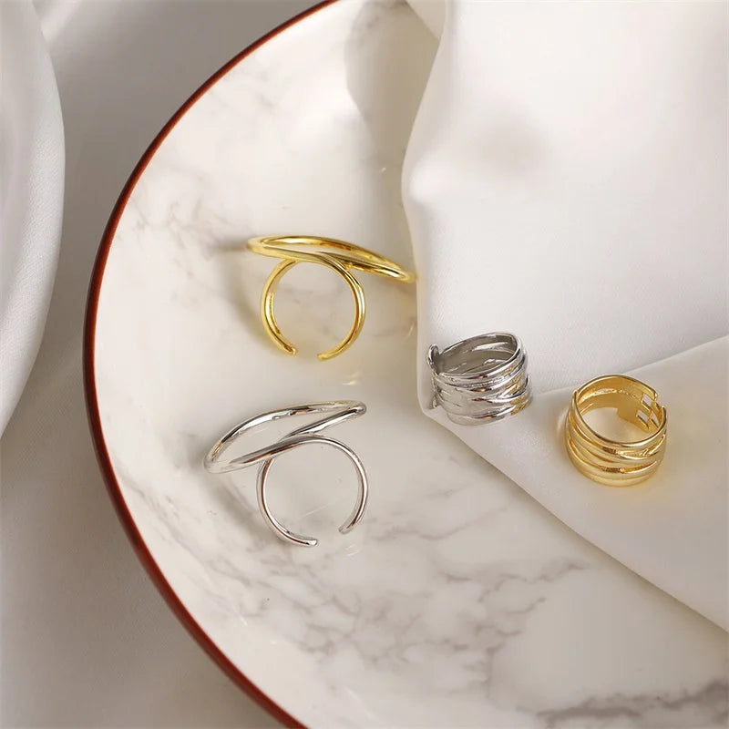 Geometric Statement Rings Set (2pcs)