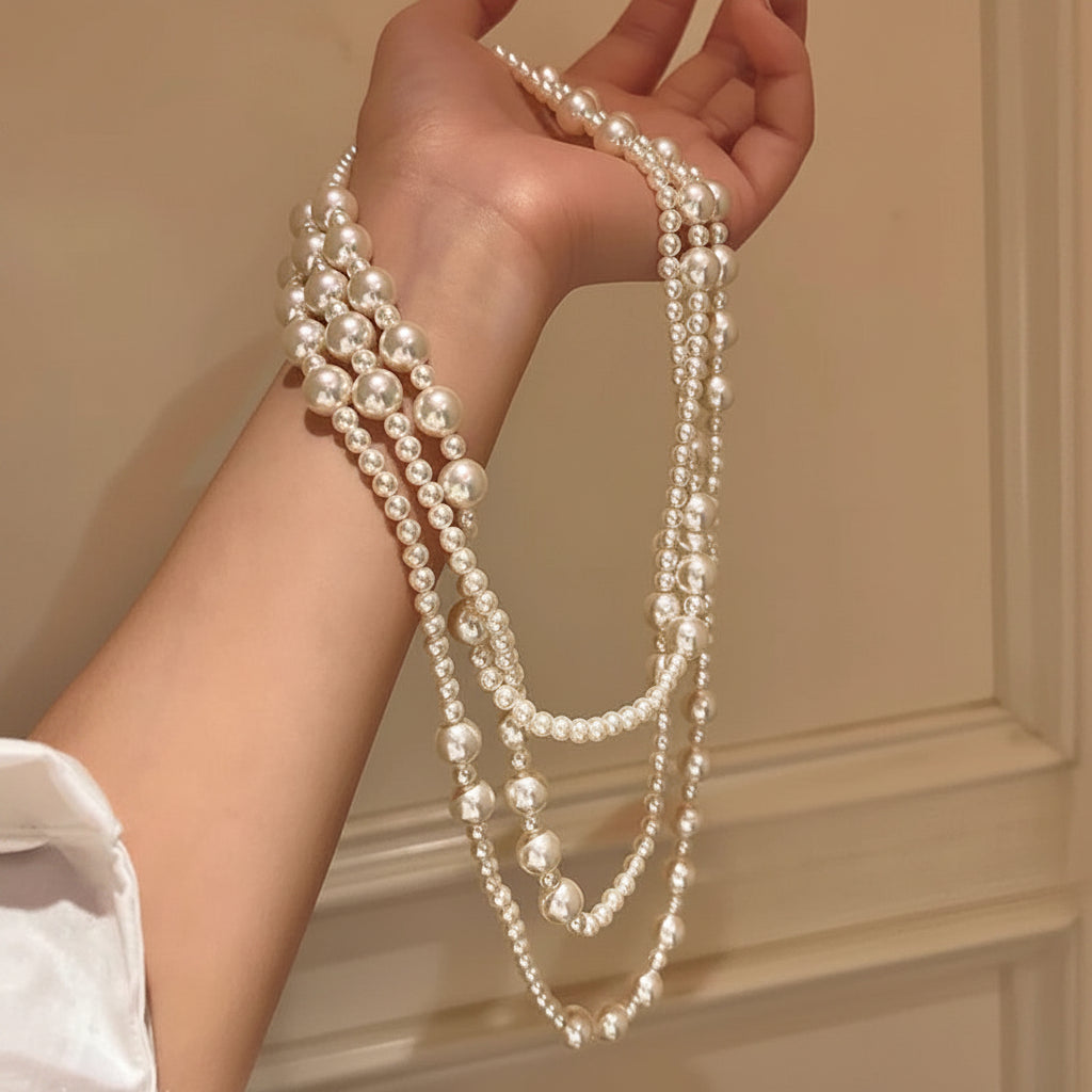 Vintage Multi-Layer Pearl Necklace