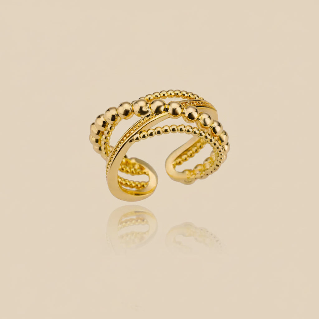 18K Gold Plated Heart Ring – Adjustable