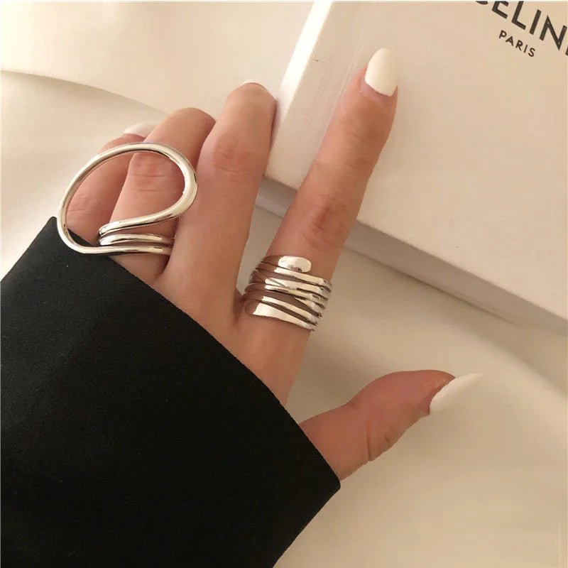 Geometric Statement Rings Set (2pcs)