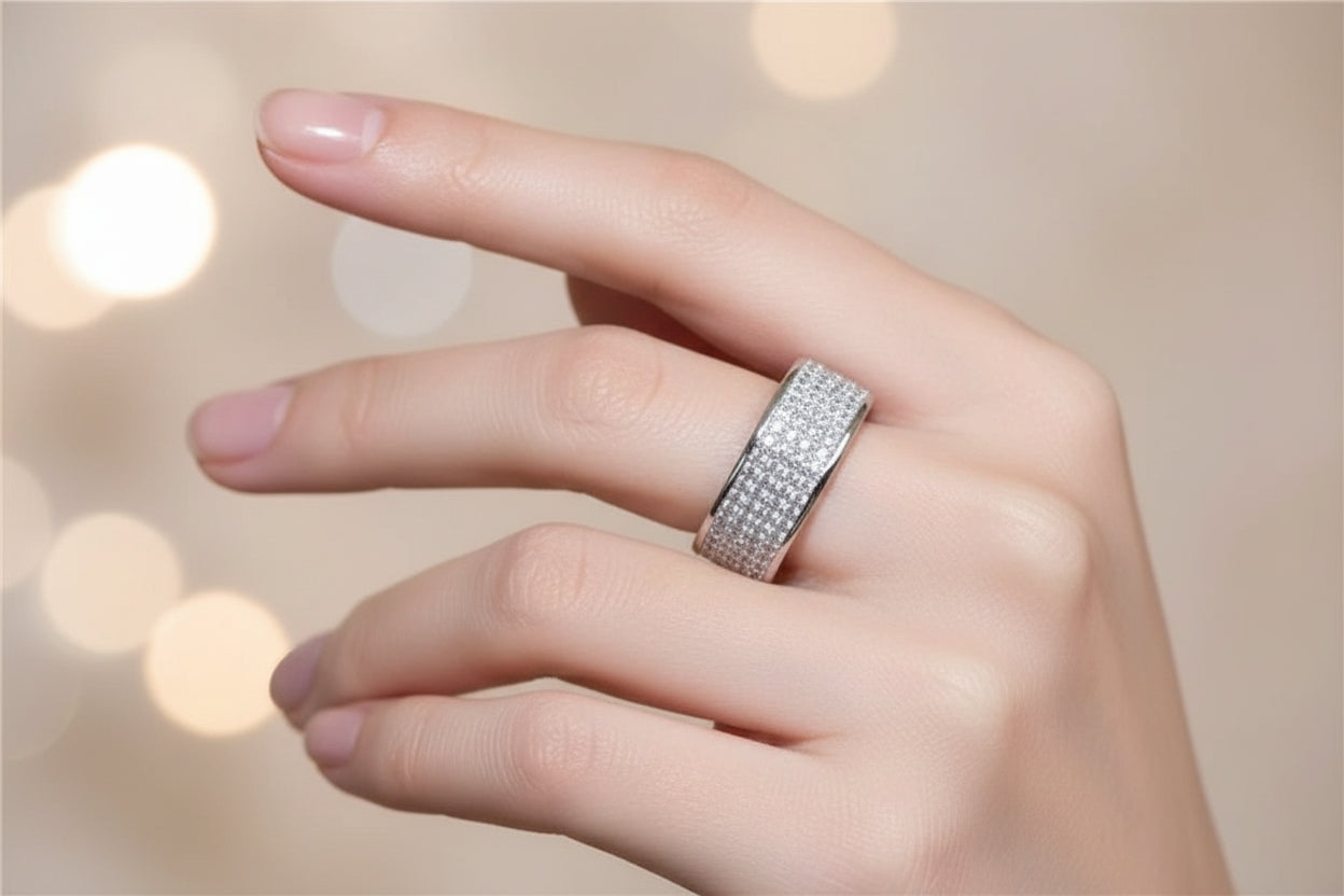 Round Zircon Ring – Silver &amp; Gold