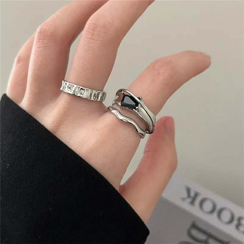 Geometric Statement Rings Set (2pcs)