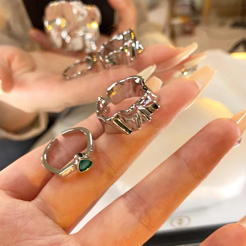 Geometric Statement Rings Set (2pcs)