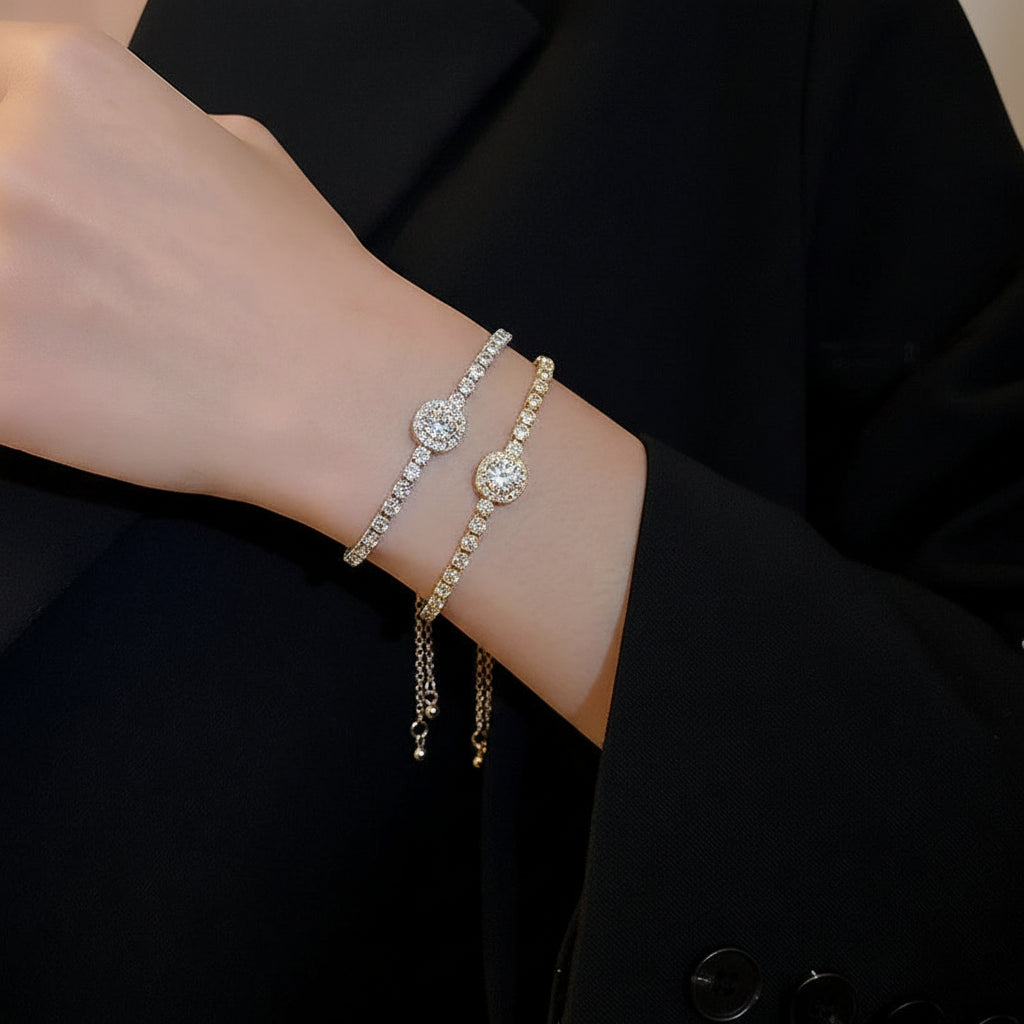 18K Gold Rhinestone Zircon Bracelet