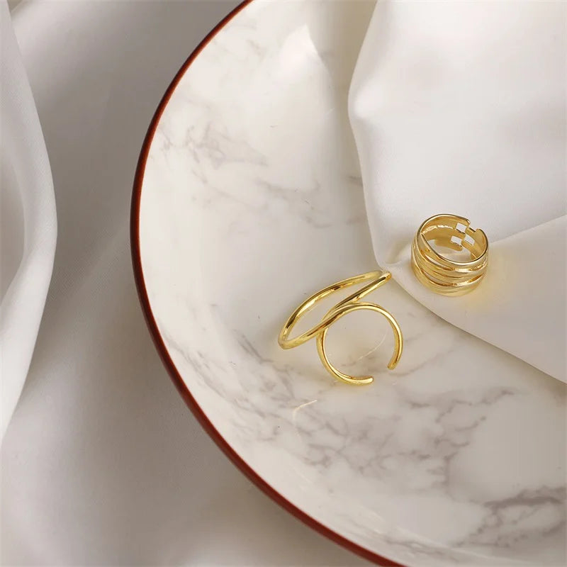 Geometric Statement Rings Set (2pcs)