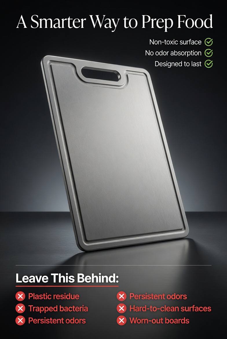 Many imitate. Only one is real. The Original Titanium Cutting Board