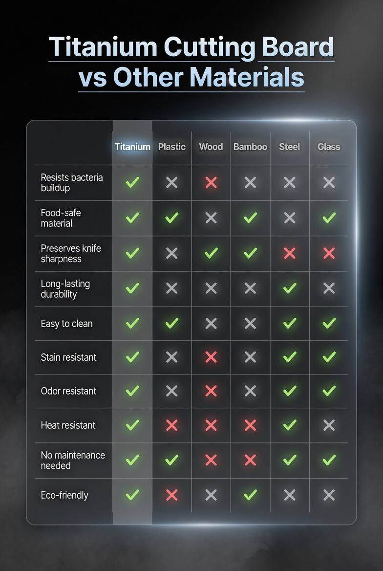 Many imitate. Only one is real. The Original Titanium Cutting Board